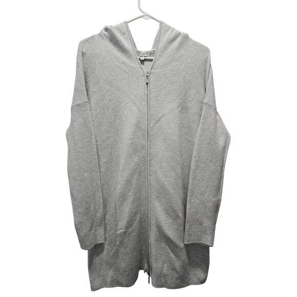 Kinross Cashmere Women's Gray Cotton Blend Full Zip Cardigan Sweater M Neutral - Picture 1 of 10